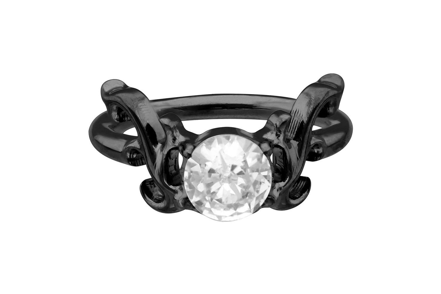 Chirurgenstahl Segmentring Clicker Piercing KRISTALL + GEWEIH